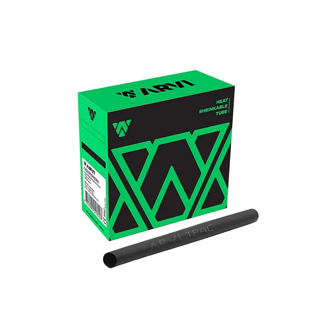 Arvi Boite De 15m De Gaine Thermorétractable Diamètre 2/1mm - Noir - Restreint 2:1 - Paroi Fine - Tpac-2.0-pt