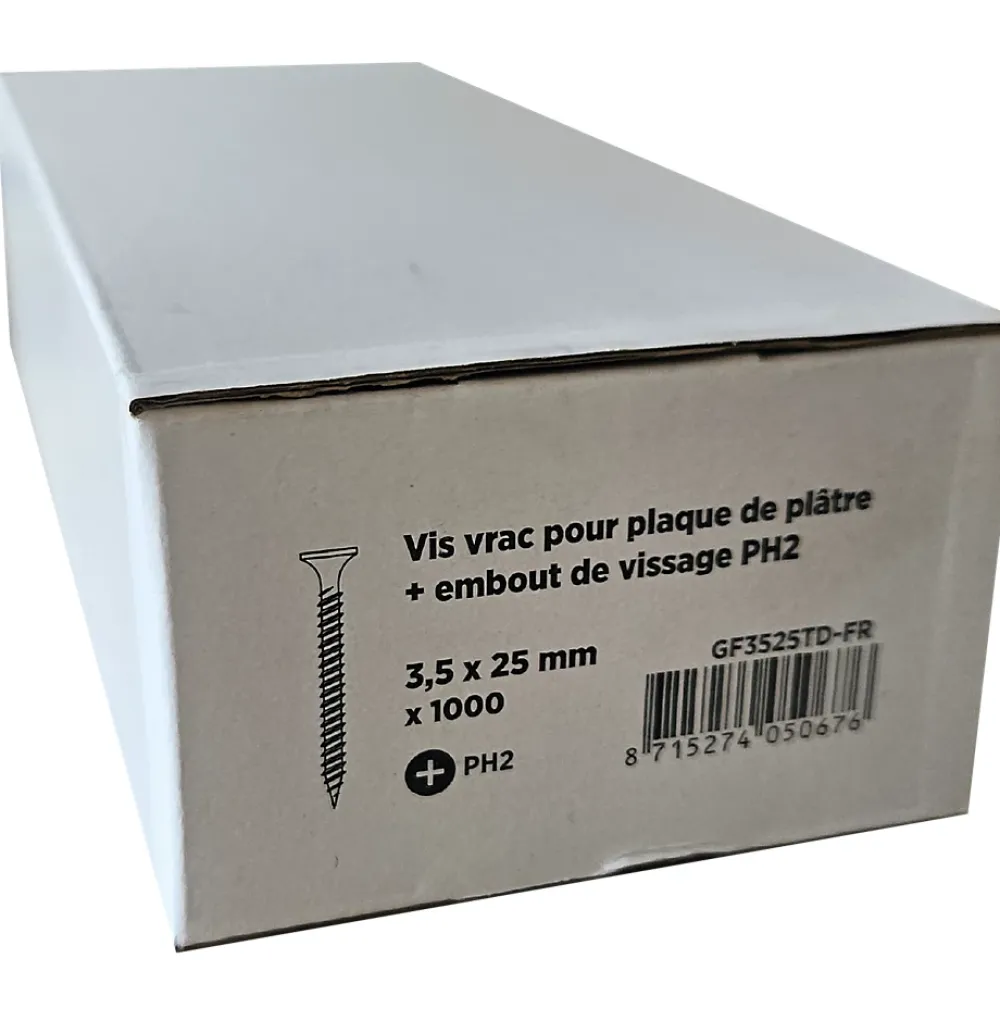 Senco Boite De 1000 Vis Vrac 3.5x25mm - Gf525td-fr + 1 Embout Ph2