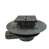 Galedo Evacuation De Douche|Bonde Pour Douche-Bonde carrée pour receveur de douche, 105mm, sortie horizontale Ø50mm, noir, Showerplate
