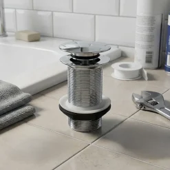 Flomasta Evacuation De Lavabo-Vasque|Bonde Pour Lavabo-Bonde chromée quick-clac sans trop-plein 100mm pour vasque