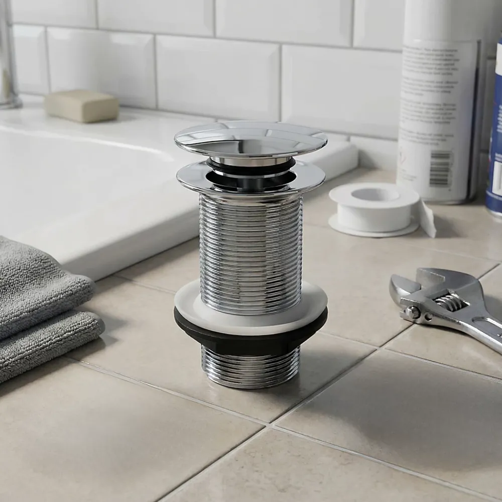 Flomasta Evacuation De Lavabo-Vasque|Bonde Pour Lavabo-Bonde chromée quick-clac sans trop-plein 100mm pour vasque