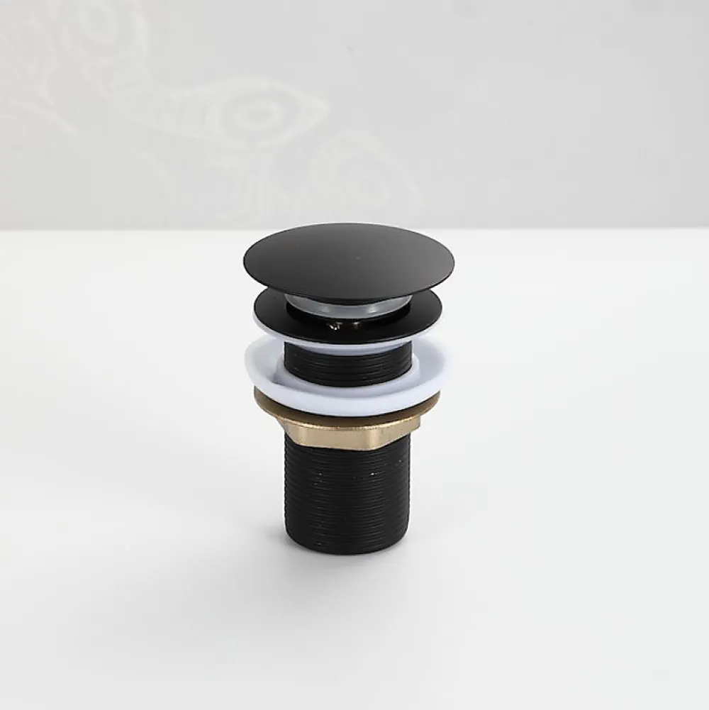 Dileci Evacuation De Lavabo-Vasque-Bonde clic-clac - Push System - Coloris Noir mat
