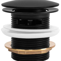 Rea Evacuation De Baignoire-Bonde De Baignoire Klik-Klak 6Cm Black 7X7X8Cm