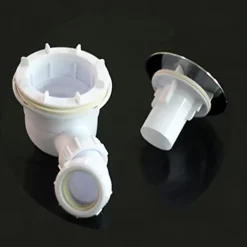 AICA Sanitaire Bonde de douche extra plate avec diamètre 90 mm - installation facile, évacuation rapide - avec tuyau flexible