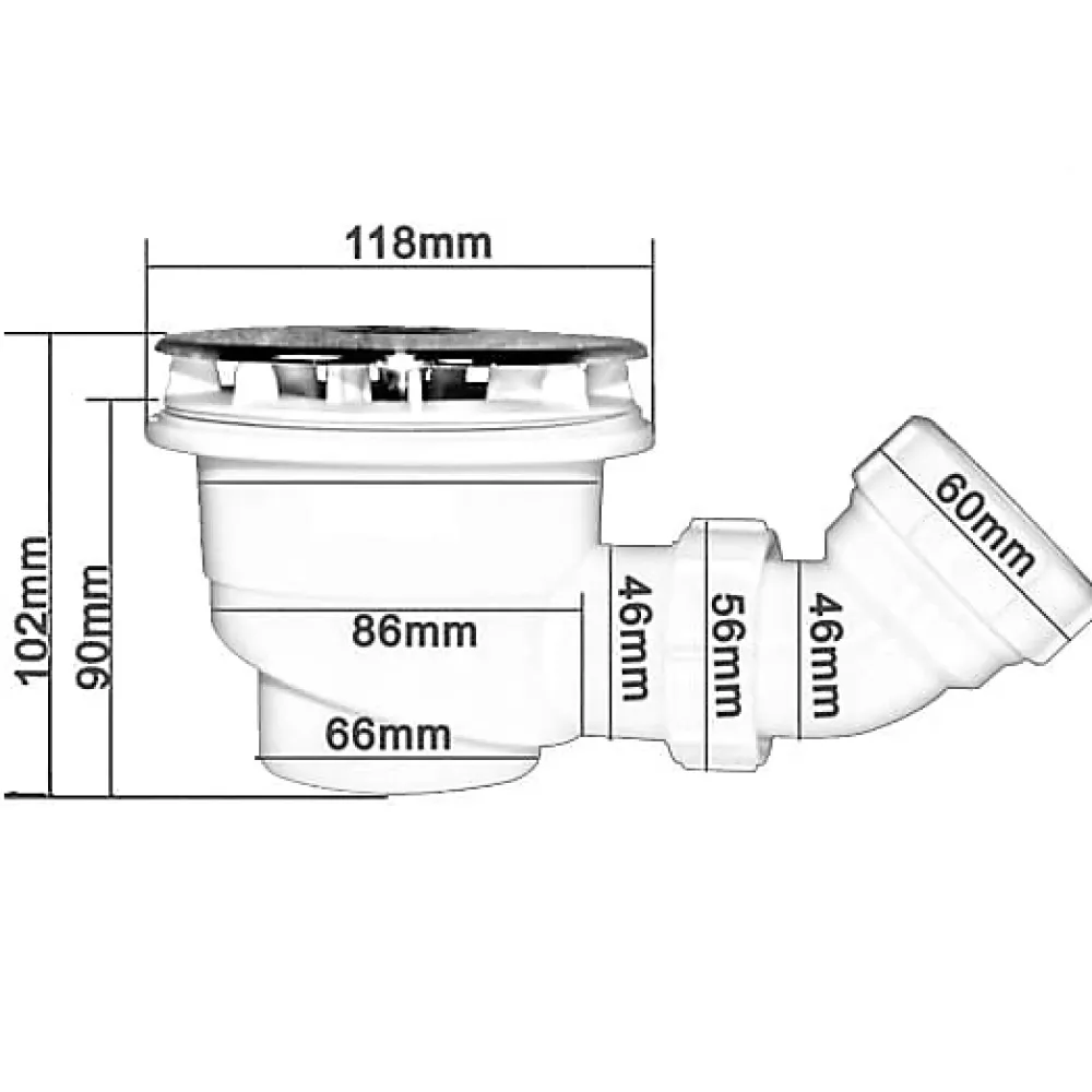 AICA Sanitaire Bonde de douche extra plate avec diamètre 90 mm - installation facile, évacuation rapide - avec tuyau flexible