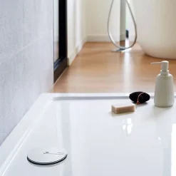 Wirquin Evacuation D'Évier-Bonde de douche - Slim + - - Extra-plat - Receveur Diamètre 90 mm - Sortie Diamètre 40 mm - Dôme ABS chromé