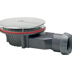 Wirquin Evacuation D'Évier-Bonde de douche - Slim + - - Extra-plat - Receveur Diamètre 90 mm - Sortie Diamètre 40 mm - Dôme ABS chromé