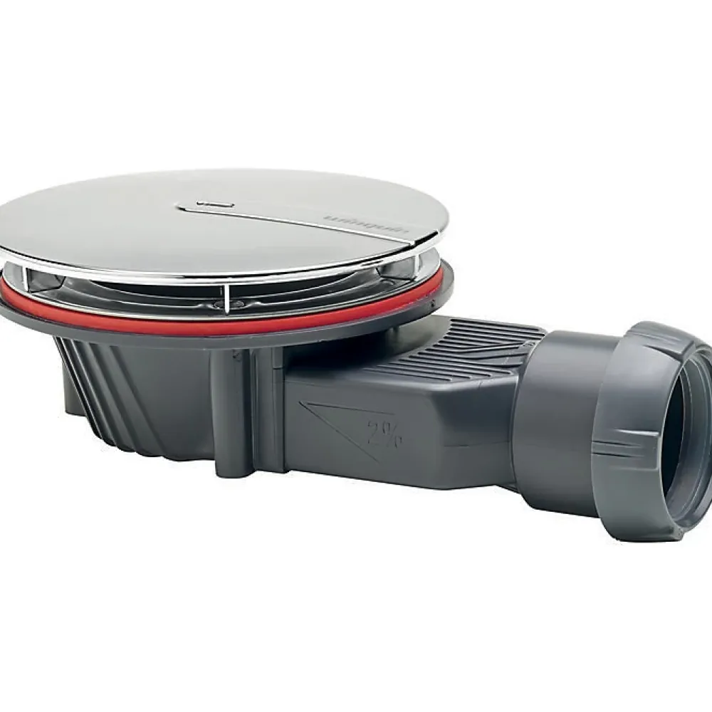 Wirquin Evacuation D'Évier-Bonde de douche - Slim + - - Extra-plat - Receveur Diamètre 90 mm - Sortie Diamètre 40 mm - Dôme ABS chromé