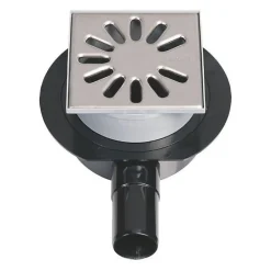 Wedi Bonde de douche sortie horizontale avec grille carrée