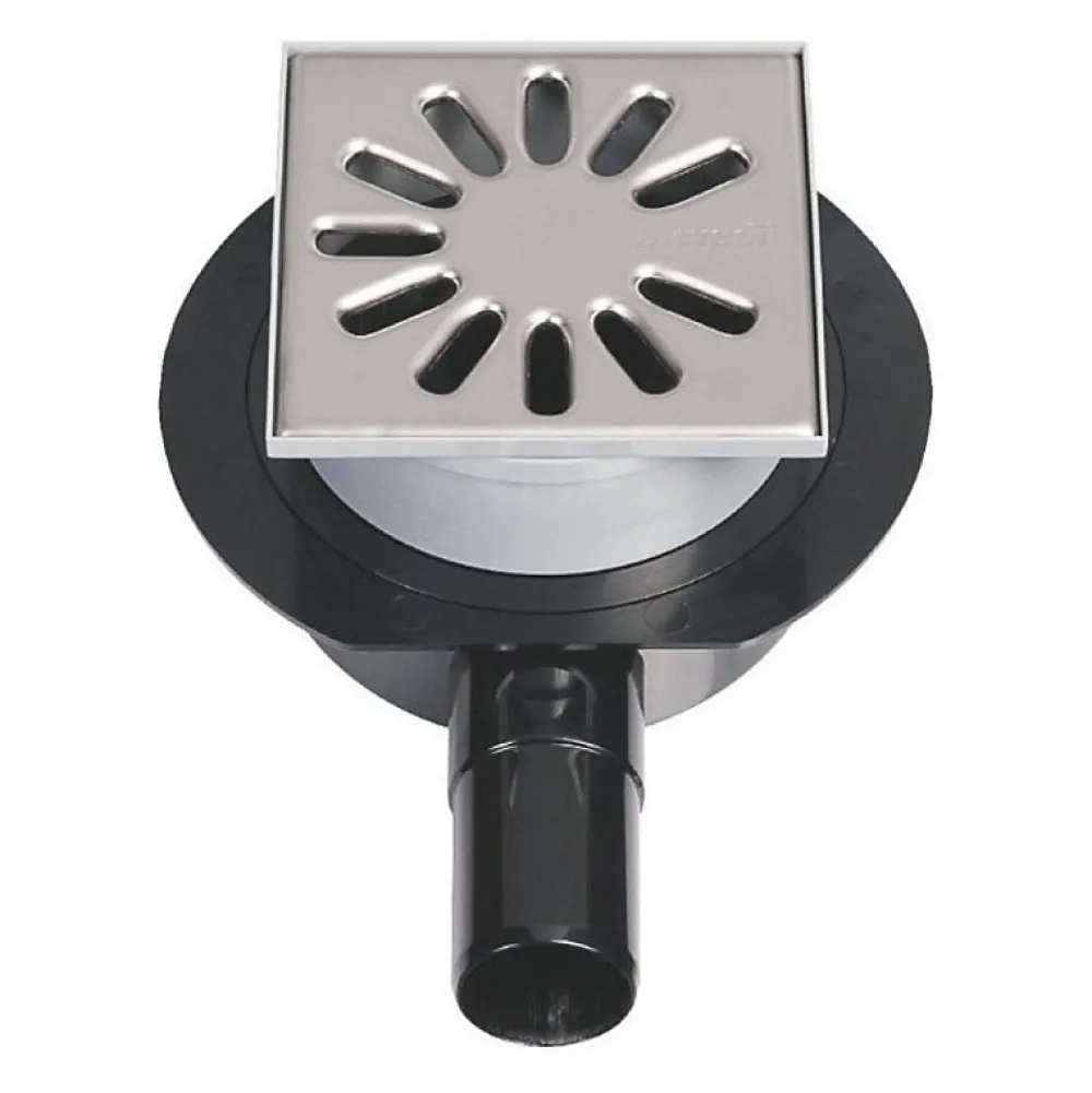 Wedi Bonde de douche sortie horizontale avec grille carrée