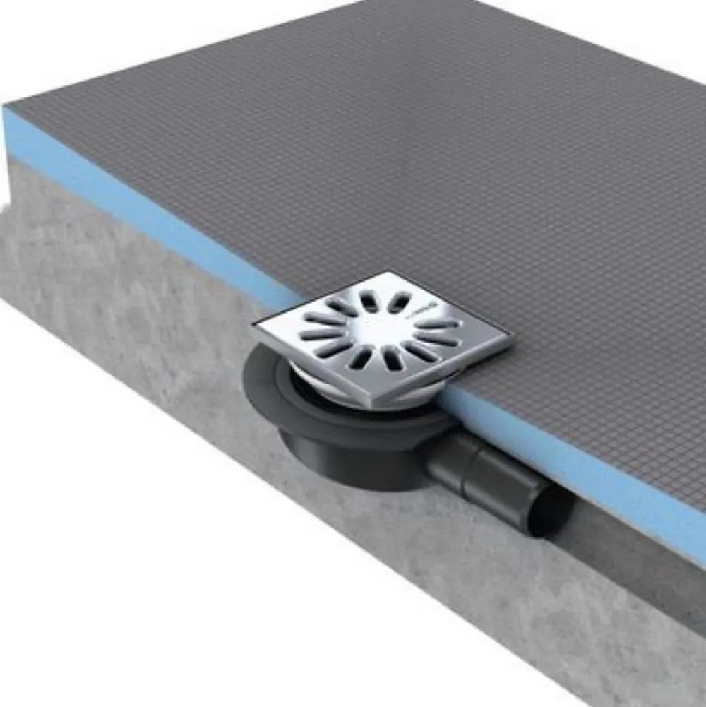 Wedi Bonde de douche sortie horizontale avec grille carrée