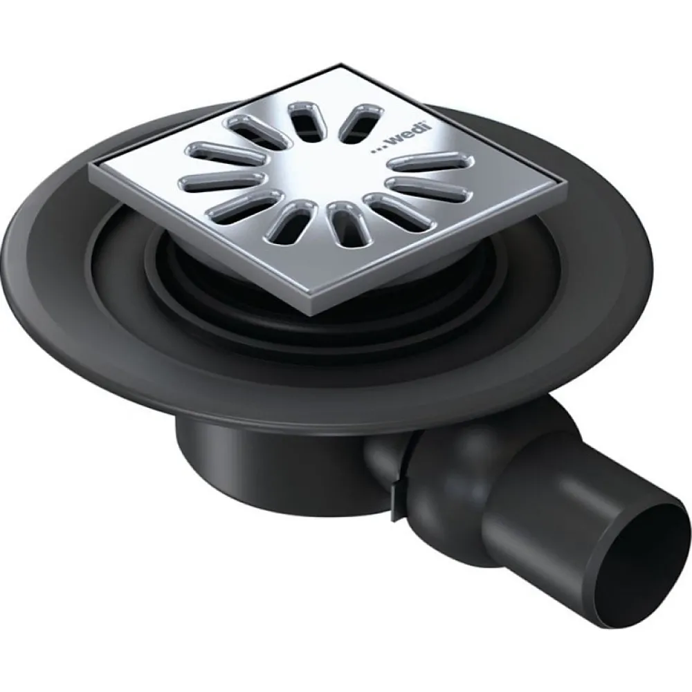 Wedi Bonde de douche sortie horizontale avec grille carrée