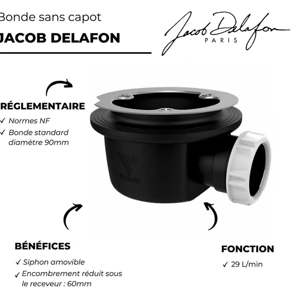 Jacob Delafon Evacuation De Douche-Bonde de douche sortie horizontale sans capot