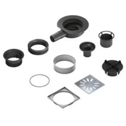 Wedi Bonde de douche sortie horizontale extra-plat Fundo Mini Max grille carrée