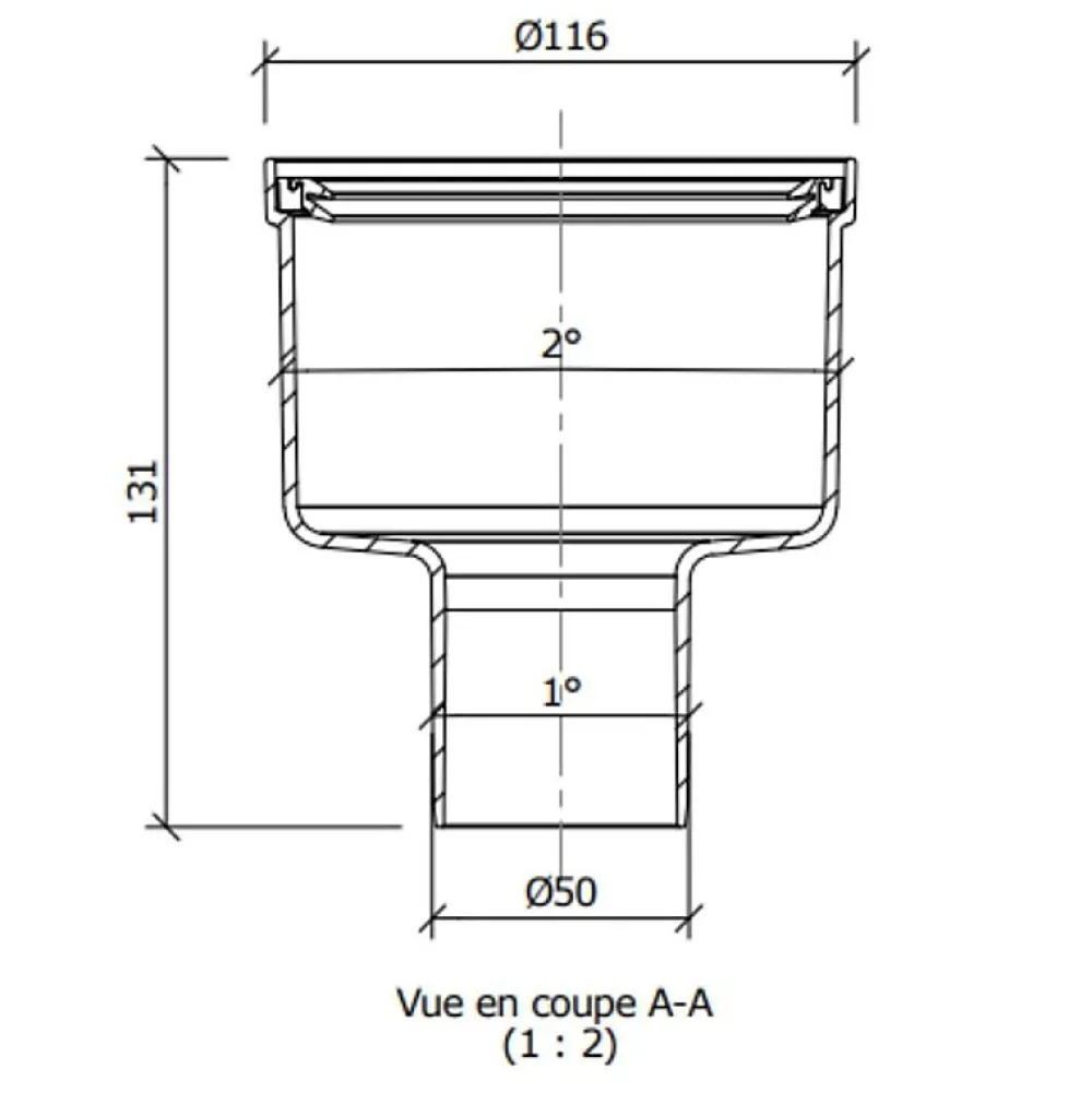 Wedi Evacuation De Douche-Bonde de douche sortie verticale pour écoulement linéaire