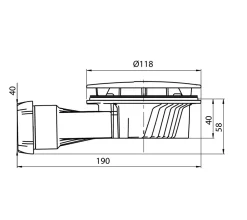 Wirquin Evacuation De Douche|Bonde Pour Douche-Bonde de douche SLIM + ø40 mm dôme ABS.