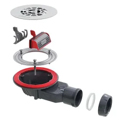 Wirquin Evacuation De Douche|Bonde Pour Douche-Bonde de douche SLIM + ø40 mm grille plate inox brossé