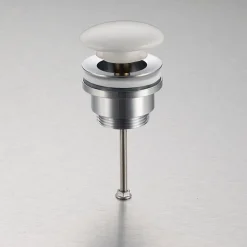 Balneo Bonde de lavabo en laiton Click-Clack modèle D universelle pour lavabo 1/4 de pouce avec tête en céramique blanche