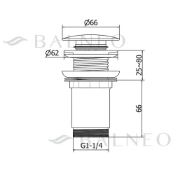 Balneo Evacuation De Lavabo-Vasque-Bonde de lavabo en laiton Click-Clack modèle K LONG universelle pour lavabo 1/4 de pouce sans trop-plein chromée