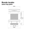 Rousseau Bonde de lavabo ø 66 mm avec clapet clic clac ou fixe noir