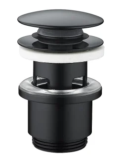 Rousseau Evacuation De Lavabo-Vasque-Bonde de lavabo ø 63 mm avec clapet clic clac ou fixe effet graphite mat noir