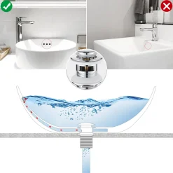 Auralum Max Bonde de Lavabo Pop Up en Laiton Universel AntiBlocage G 1-1/4