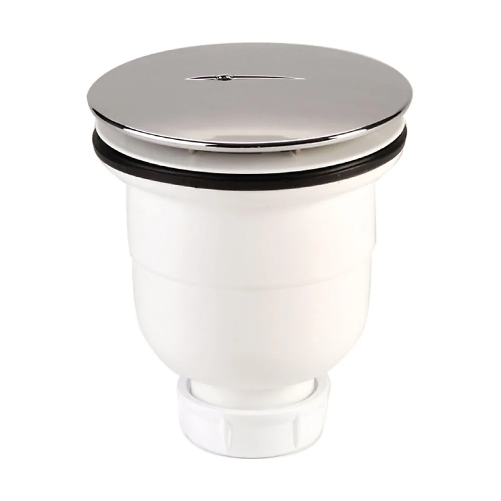 Nicoll Bonde de receveur de douche sortie verticale 90 mm avec capot en ABS Chromé