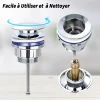 Todot Bonde de vidage lavabo POP-UP Chromé G 1-1/4" - avec ou sans Trop Plein