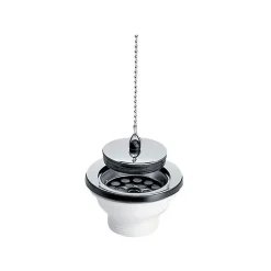 Nicoll Bonde et vidage plastique pour évier grès et synthèse 1 bac - Sortie: 1"1/2 - Diamètre extérieur: 84 mm - BLANC