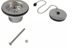 Nicoll Bonde et vidage plastique pour évier grès et synthèse 1 bac - Sortie: 1"1/2 - Diamètre extérieur: 84 mm - BLANC
