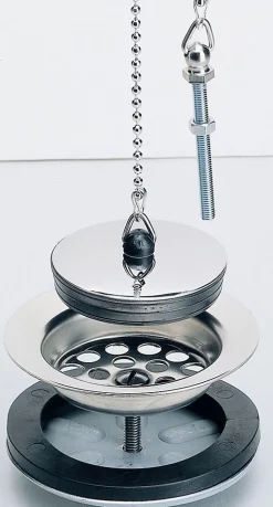 Nicoll Bonde et vidage plastique pour évier grès à double paroi - Diamètre: 84 mm - Diamètre sortie: 1"1/2 - BLANC