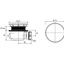 Jacob Delafon Bonde extra-plate avec capot sortie horizontale