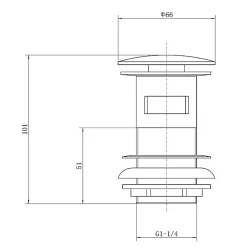 Stano Bonde lavabo or brosse pour vasques avec trop-plein