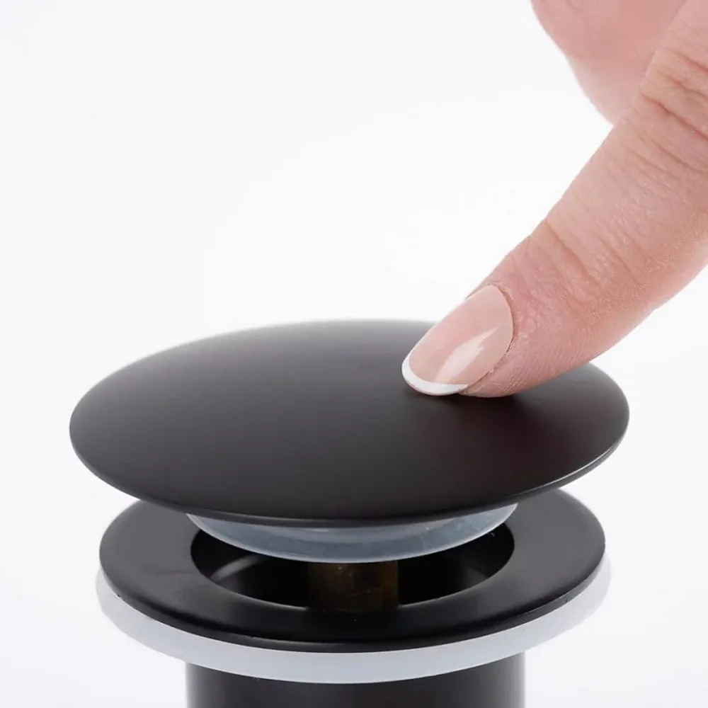 Wanda Collection Bonde lavabo sans trop plein, clic-clac, noir