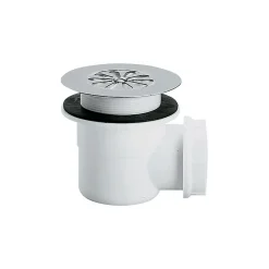 Nicoll Bonde siphoïde PVC à grille Pour receveur avec orifice diam : 90 mm - Sortie : horizontale