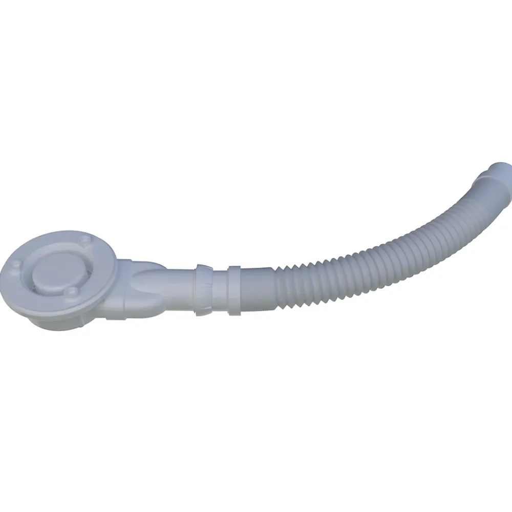AICA Sanitaire Evacuation De Douche-Bonde Siphon extra-plat avec tuyau flexible - Diamètre 90 mm - Siphon de douche - Installation facile et gain de place