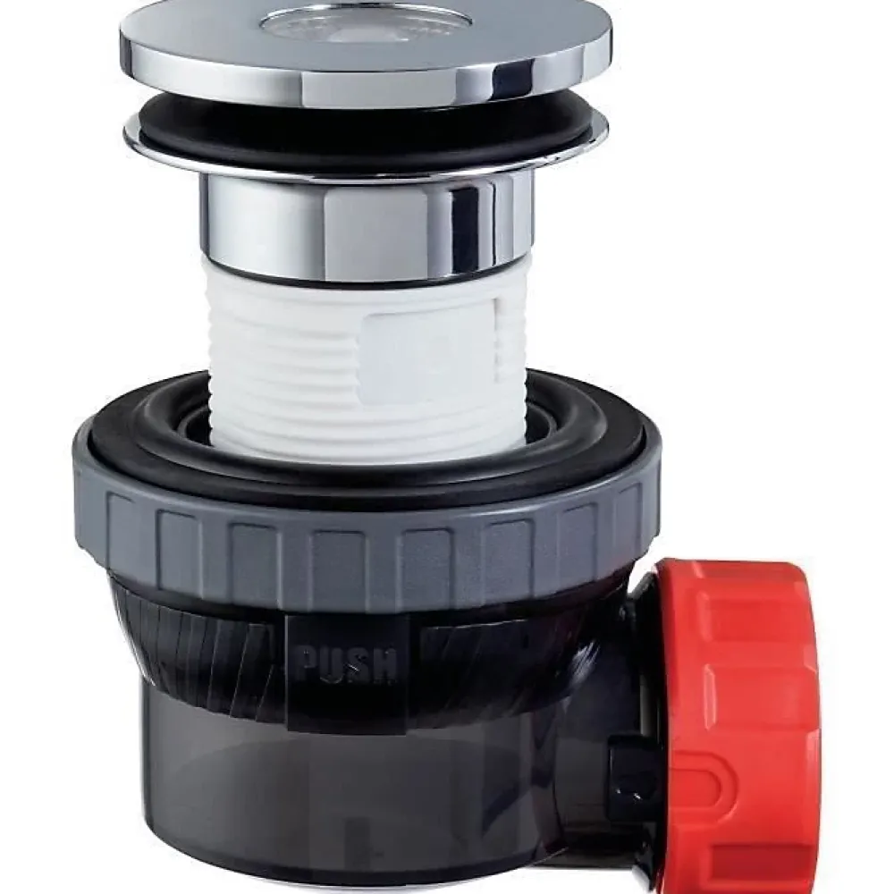 Wirquin Bonde + siphon lavabo d32 quick clac - - Installation rapide et facile - Noir, gris, blanc et rouge