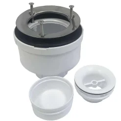 McAlpine Evacuation De Douche-Bonde siphon universelle diam. 90 mm à évacuation verticale pour receveur de douche, sortie en 40 mm ou 50 mm