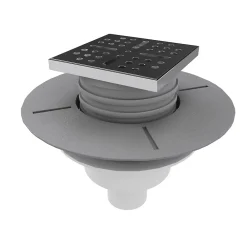 Stano Evacuation De Douche-Bonde verticale DINO pour receveurs à carreler avec grille en acier inoxydable