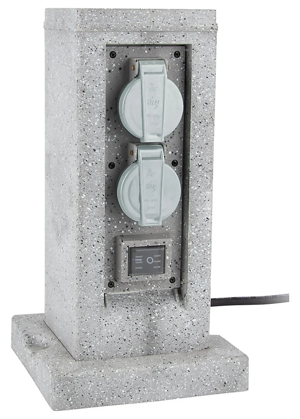 Zenitech Borne de jardin extérieure 4 prises + 2 interrupteurs 5 m