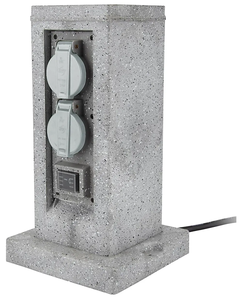 Zenitech Borne de jardin extérieure 4 prises + 2 interrupteurs 5 m