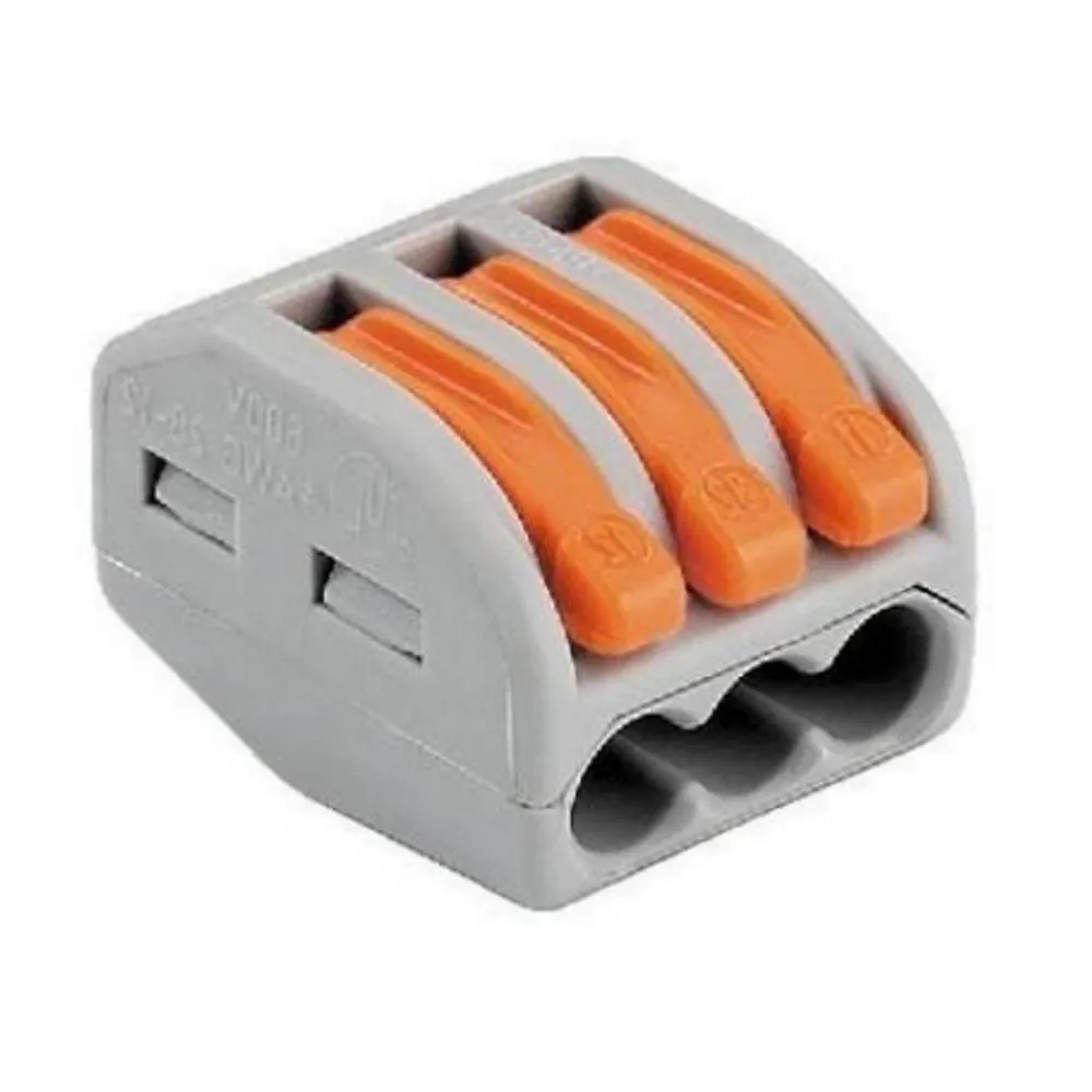Silamp Accessoire De Raccordement-Borne de raccordement à levier 3 entrées avec serre câble (Pack de 20) -