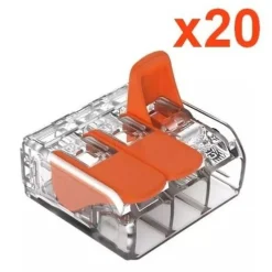 Silamp Accessoire De Raccordement-Borne de raccordement à levier 3 entrées (Pack de 20) -
