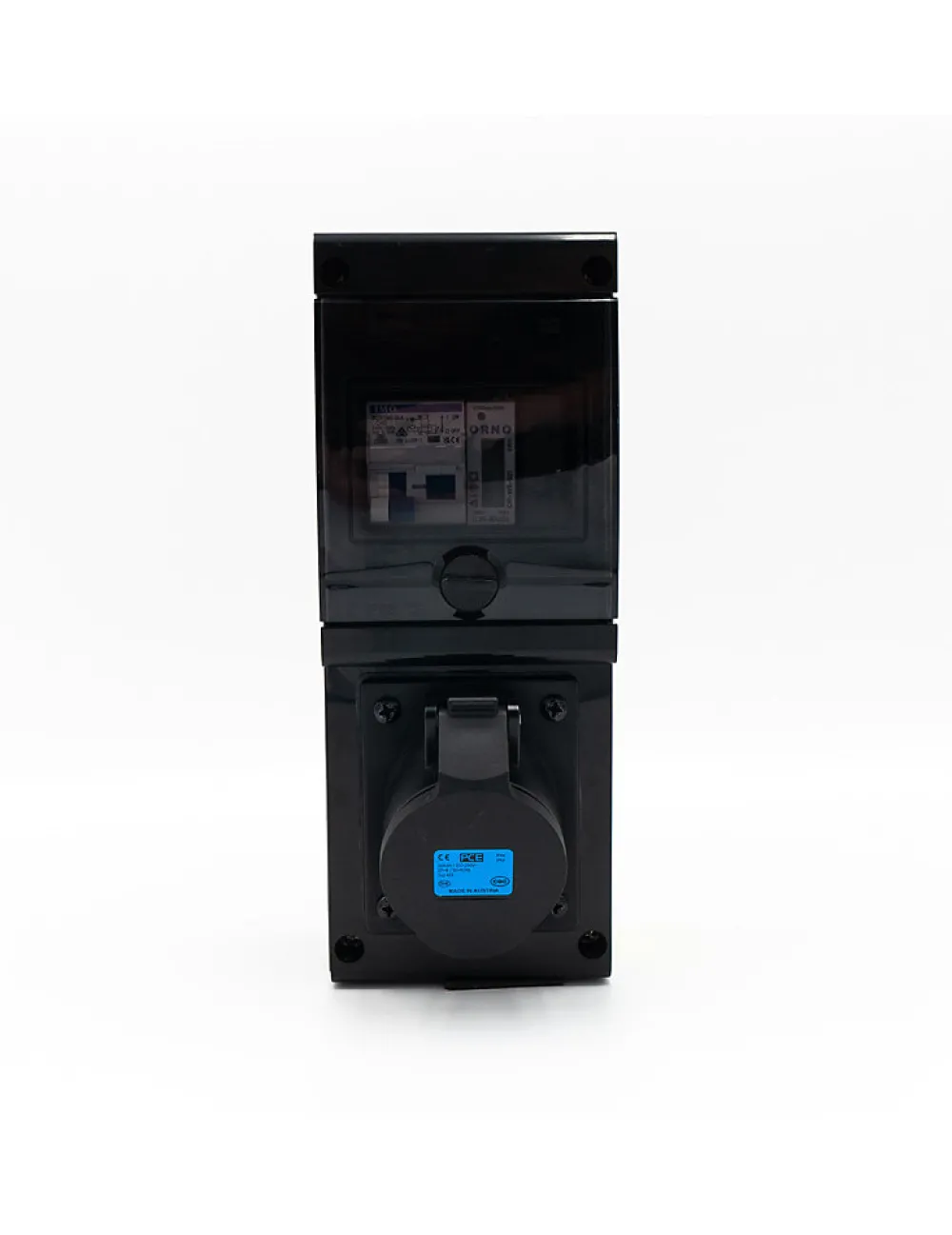 Carré Rouge Borne De Recharge Avec Prise Europe 32a Complète Avec Protections Et Compteur