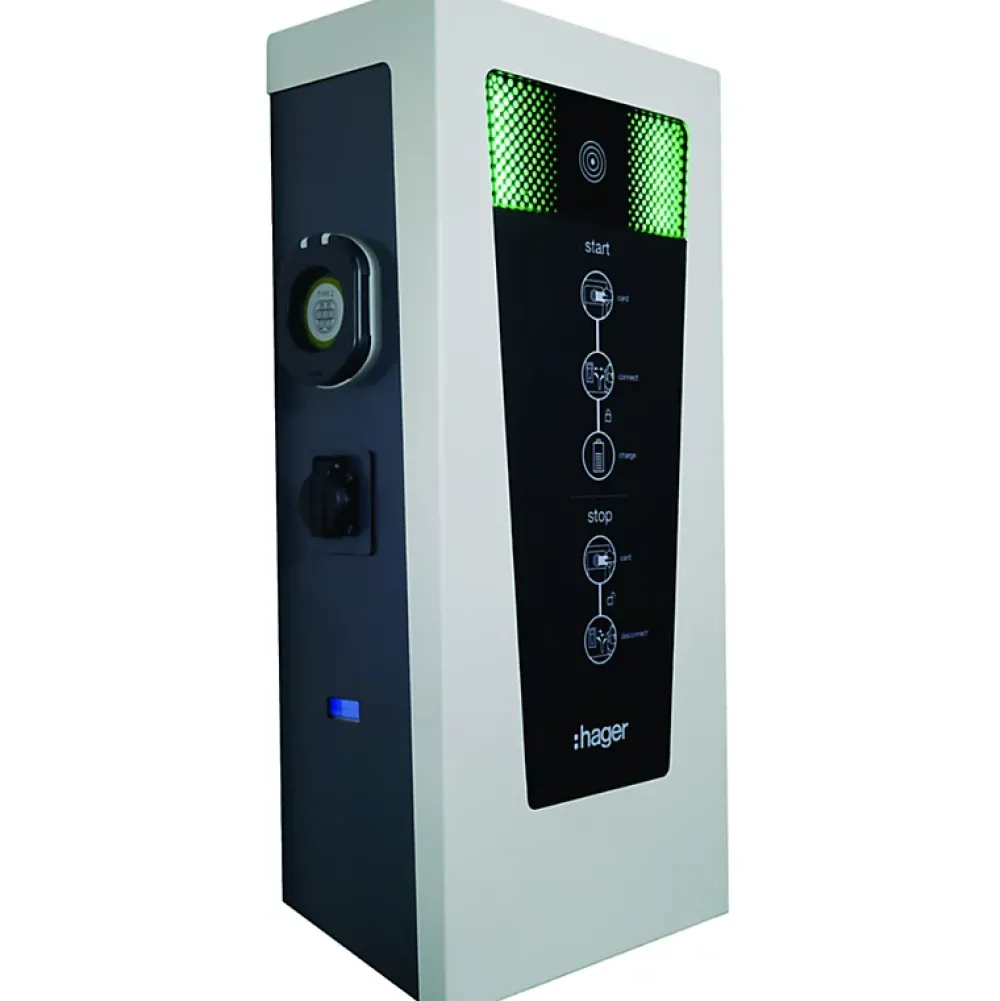 Hager Borne de recharge double pour voiture électrique Witty Park 7.4 kW avec RFID - - XEV600