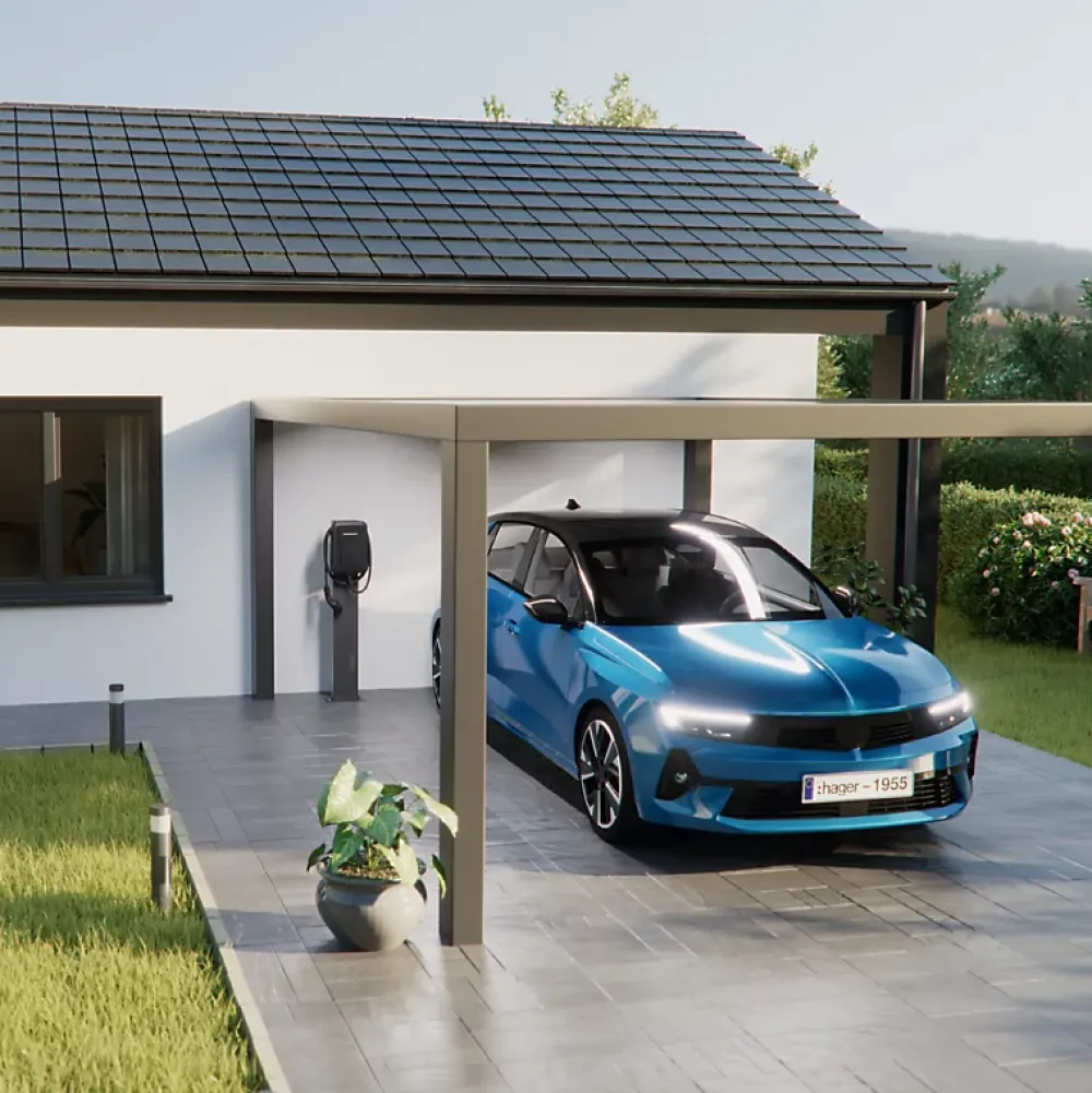 Hager Borne Recharge Voiture Électrique-BORNE WITTY ONE 7KW PRISE T2S +TIC+ PROTECTIONS