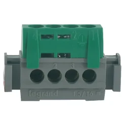 Legrand Bornier de terre vert et gris