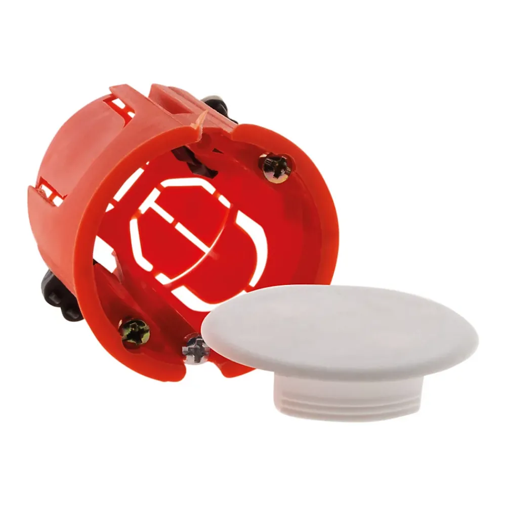 Zenitech Boîte applique murs creux placo diamètre 40x40mm - Rouge -