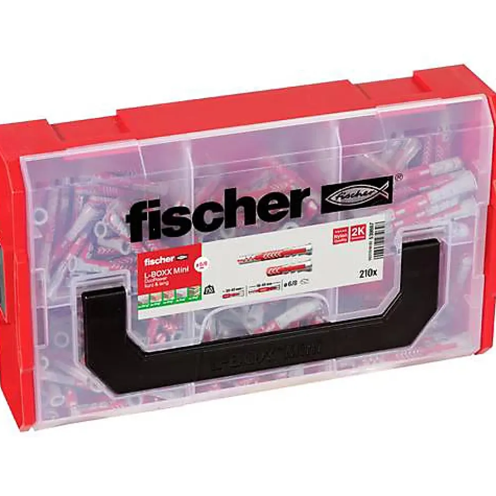 O91 Kit De Chevilles-Boîte assortiment chevilles Fischer DUOPOWER FIXtainer 539867 - 210 pcs (6x30, 6x50, 8x40, 8x65)