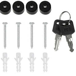 Ml-Design Boîte Aux Lettres 1 Porte-Boîte aux lettres anthracite / bois naturel avec support en acier et kit montage